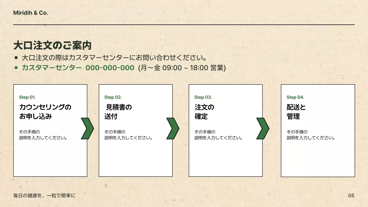 ベージュ シンプル サプリメント プレゼンテーション