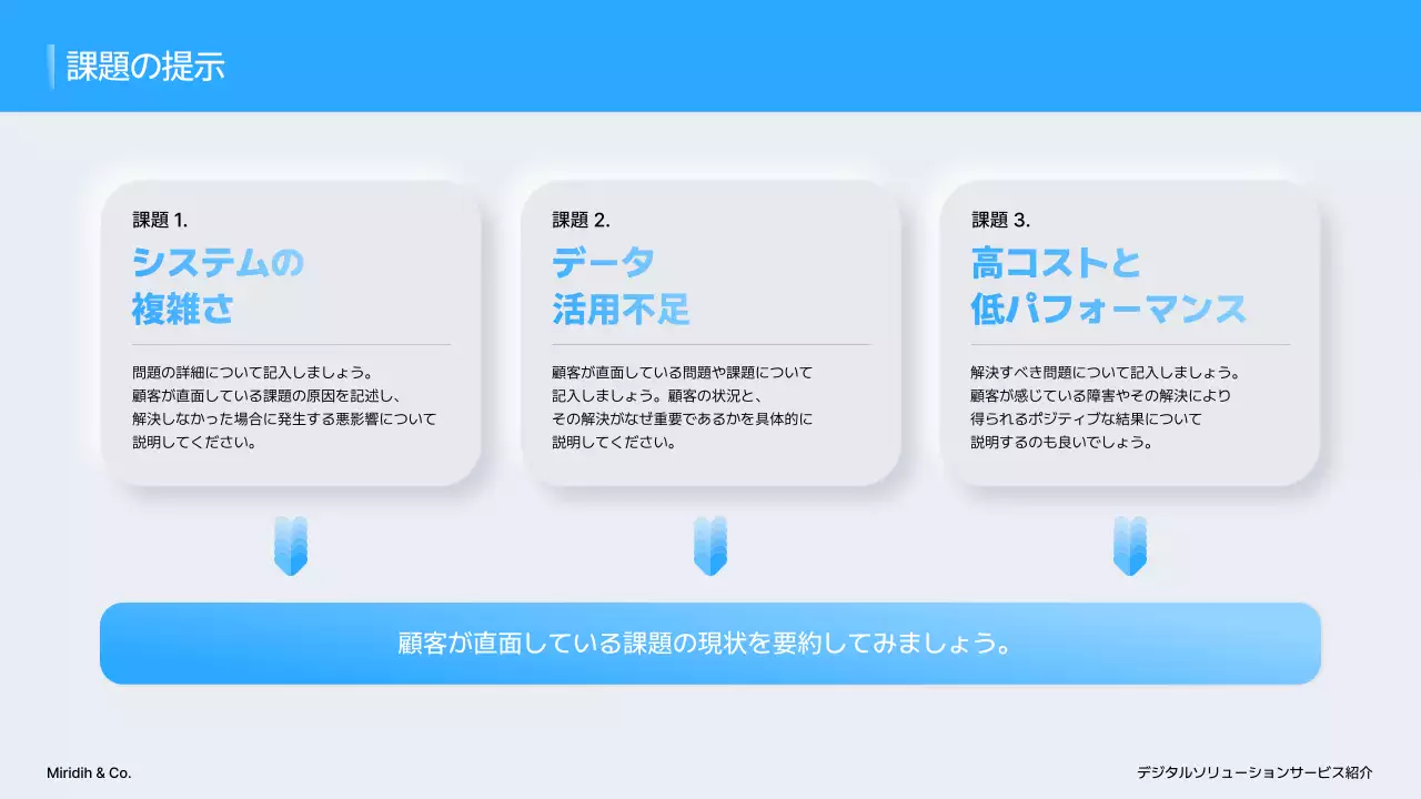 青 モダン ビジネス 企画書 プレゼンテーション