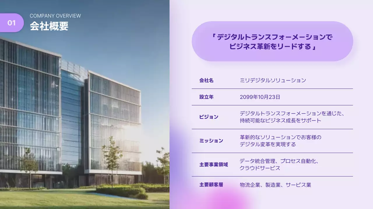 ラベンダー モダン サービス プレゼンテーション