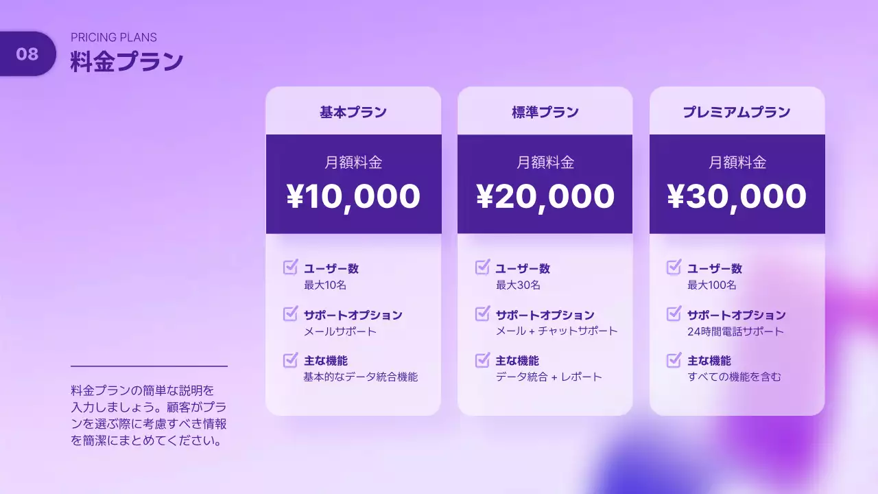 ラベンダー モダン サービス プレゼンテーション