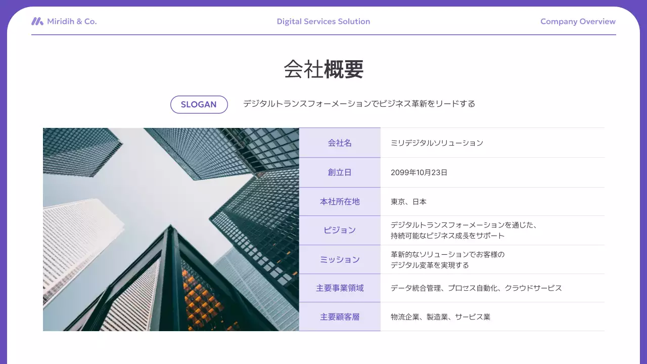 紫 モダン ビジネス プレゼンテーション