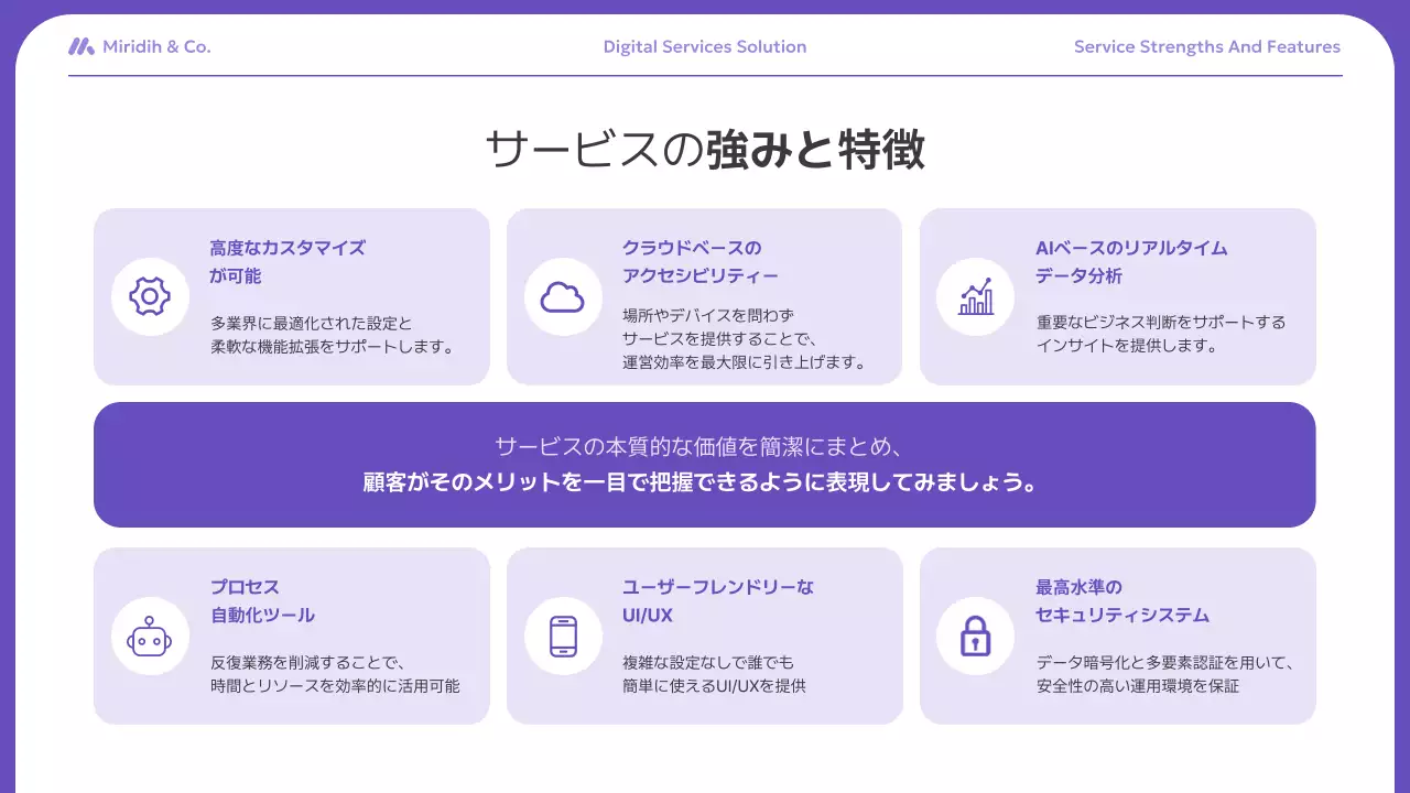 紫 モダン ビジネス プレゼンテーション