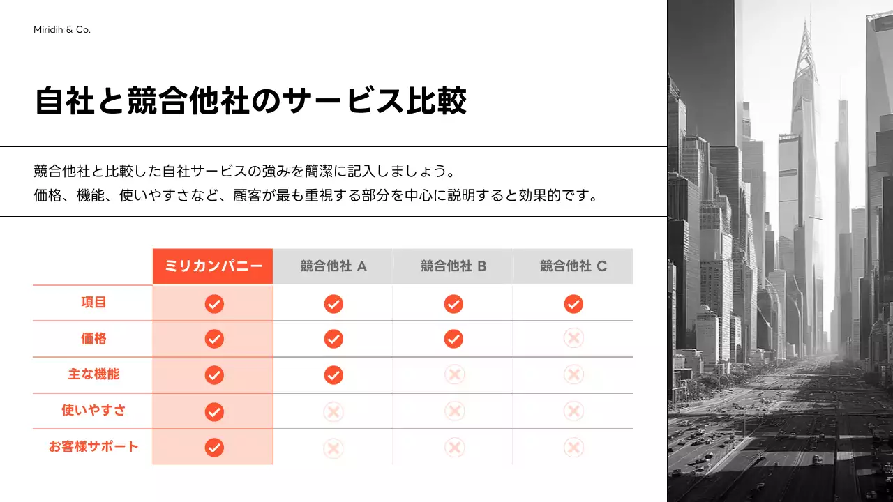 白黒 モダン ビジネス 提案書 プレゼンテーション