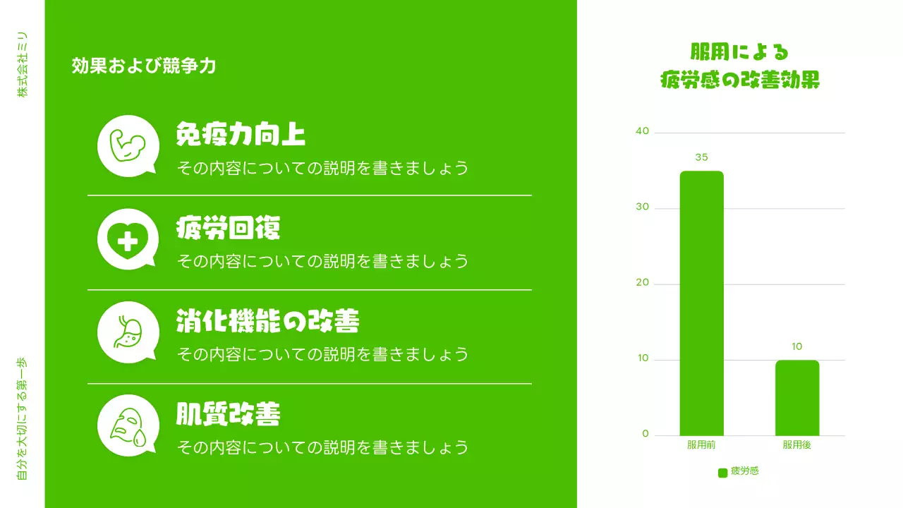 緑 オシャレ 健康 企画書 プレゼンテーション