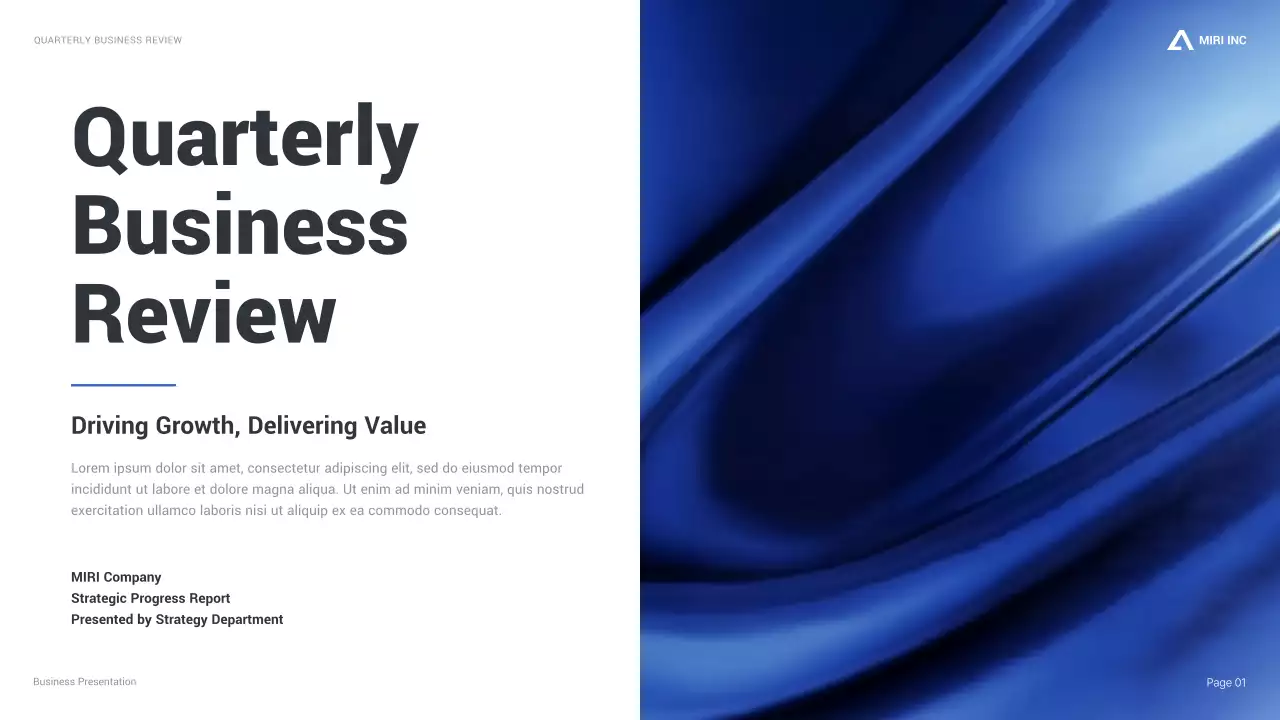 Blue Professional Business Report Presentation