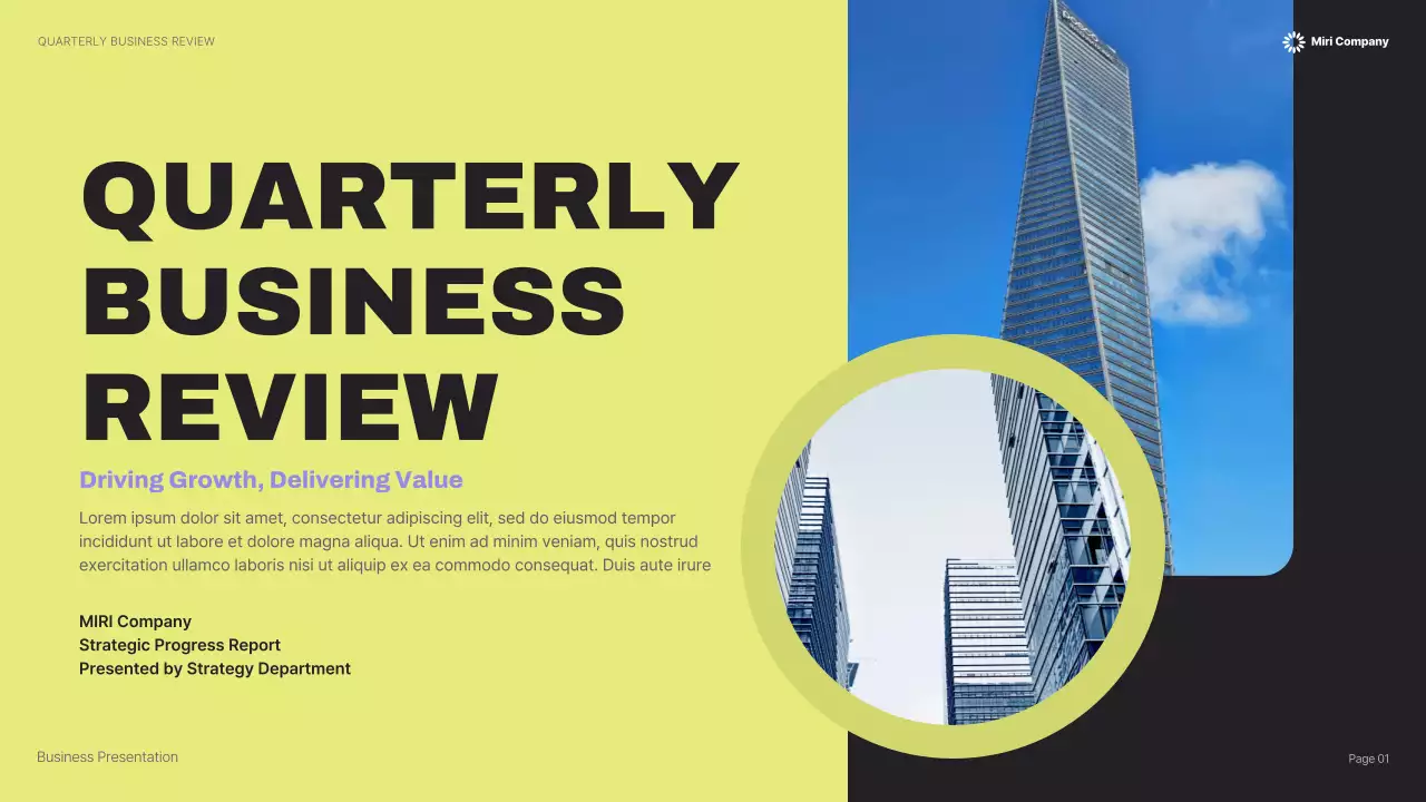 Yellow Modern Business Report Presentation