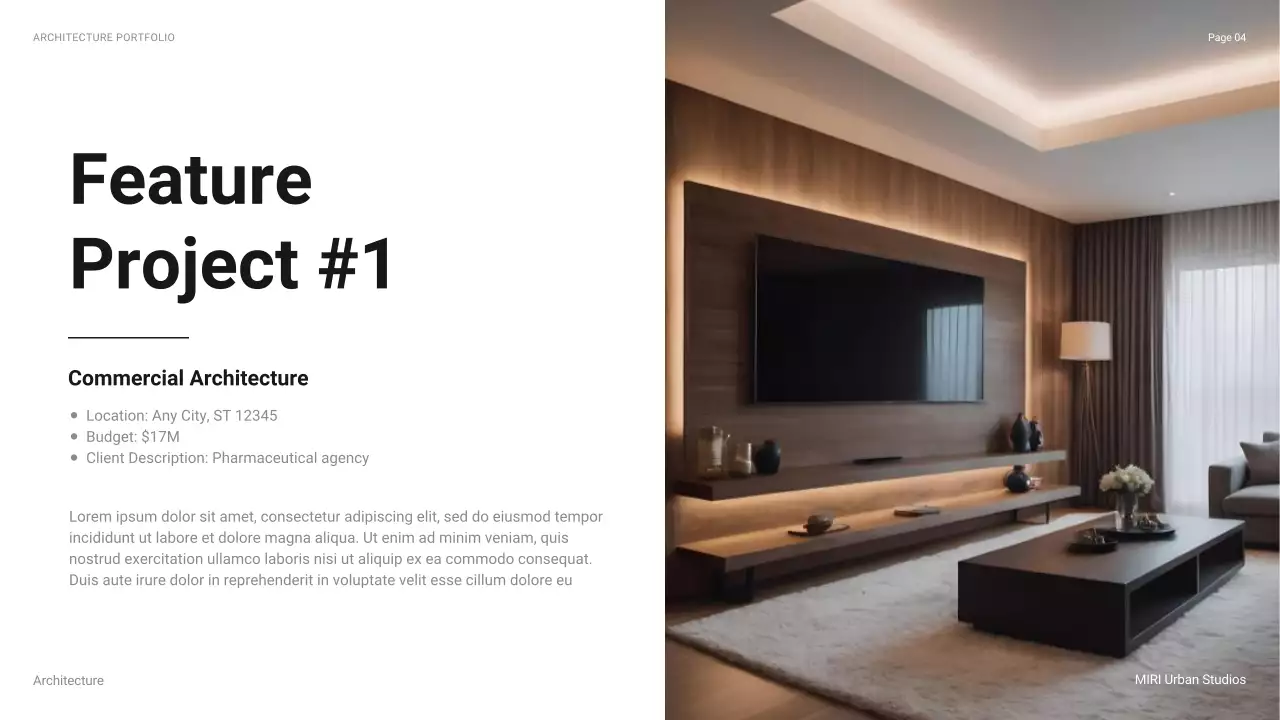 Coral Modern Architecture Portfolio Presentation