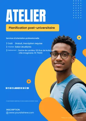 invitation à l'atelier de carrière blue modern