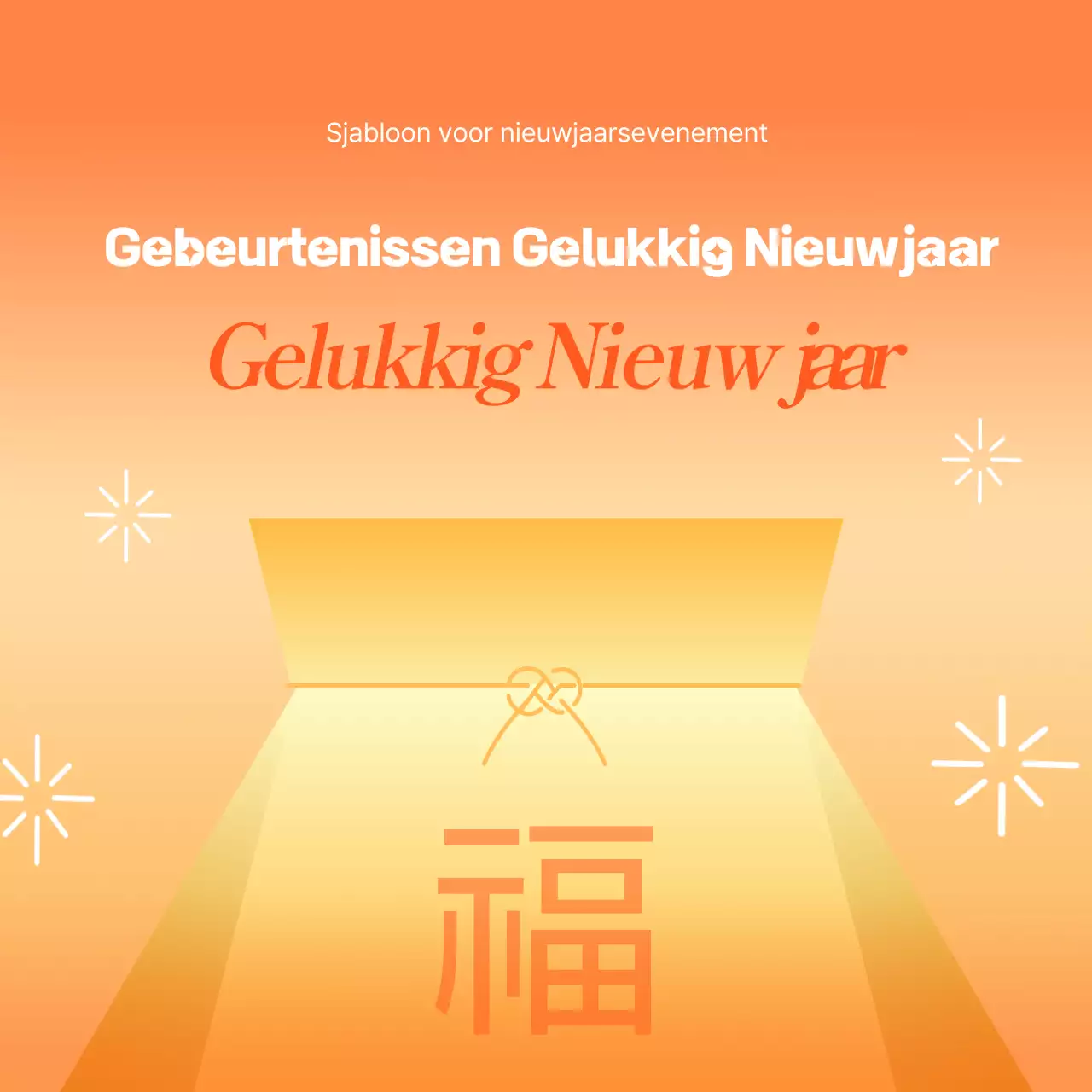 Oranje standaard nieuwjaarsevenement