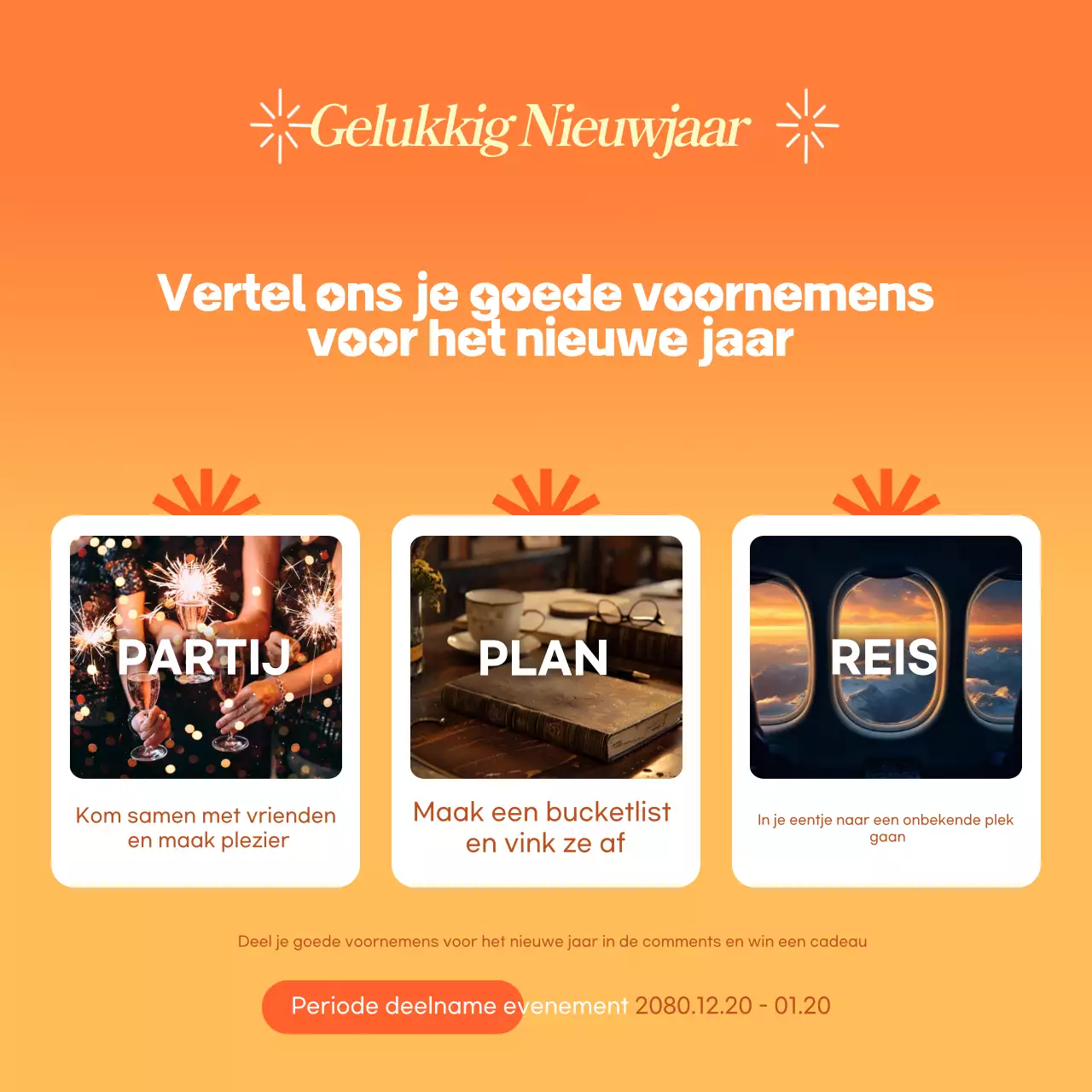 Oranje standaard nieuwjaarsevenement