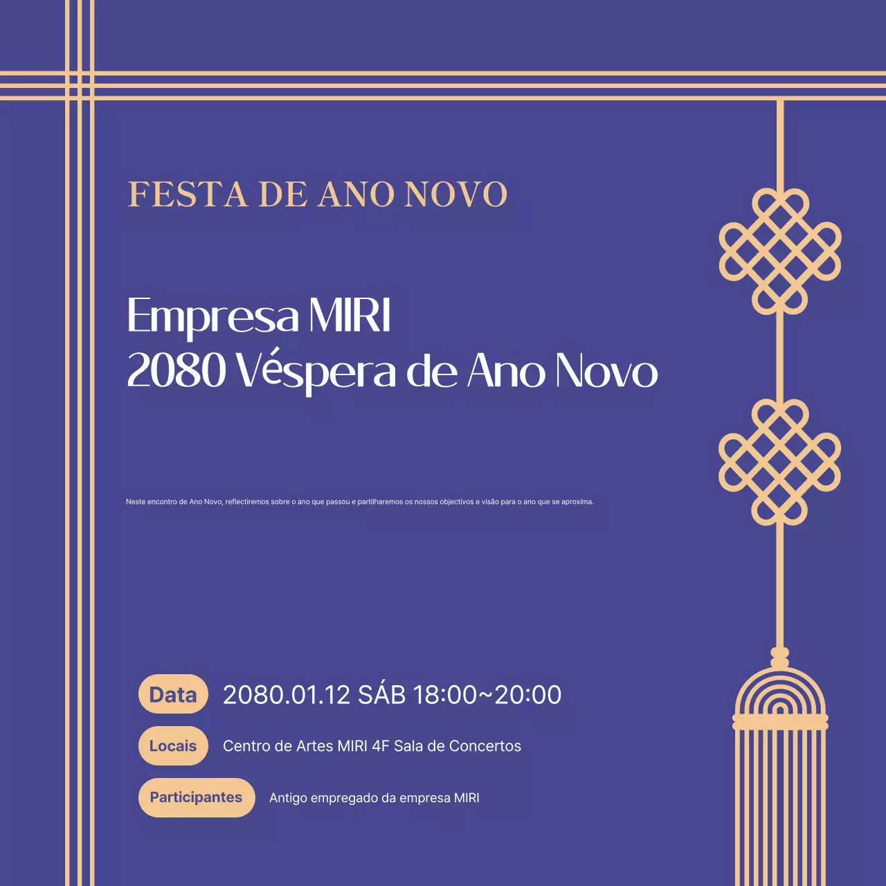 Eventos de Ano Novo da Bora Modern