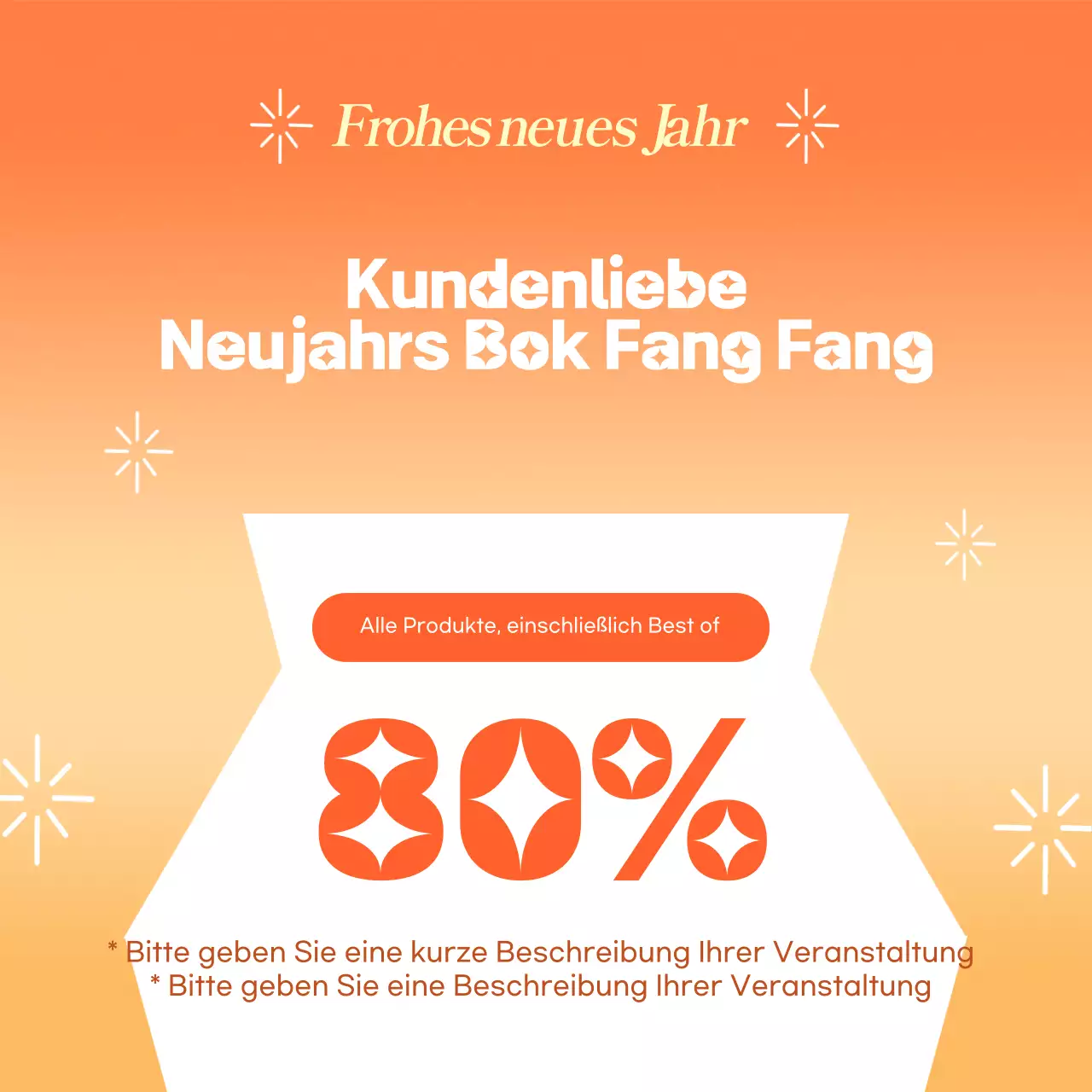 Orange Standard-Neujahrsveranstaltung