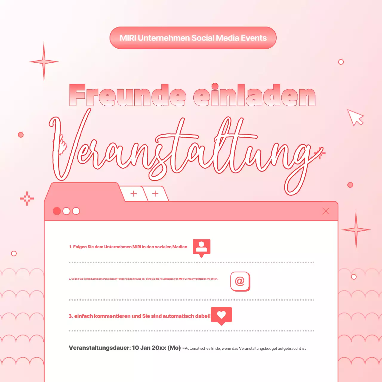 Pink Simple Social Media Veranstaltungen
