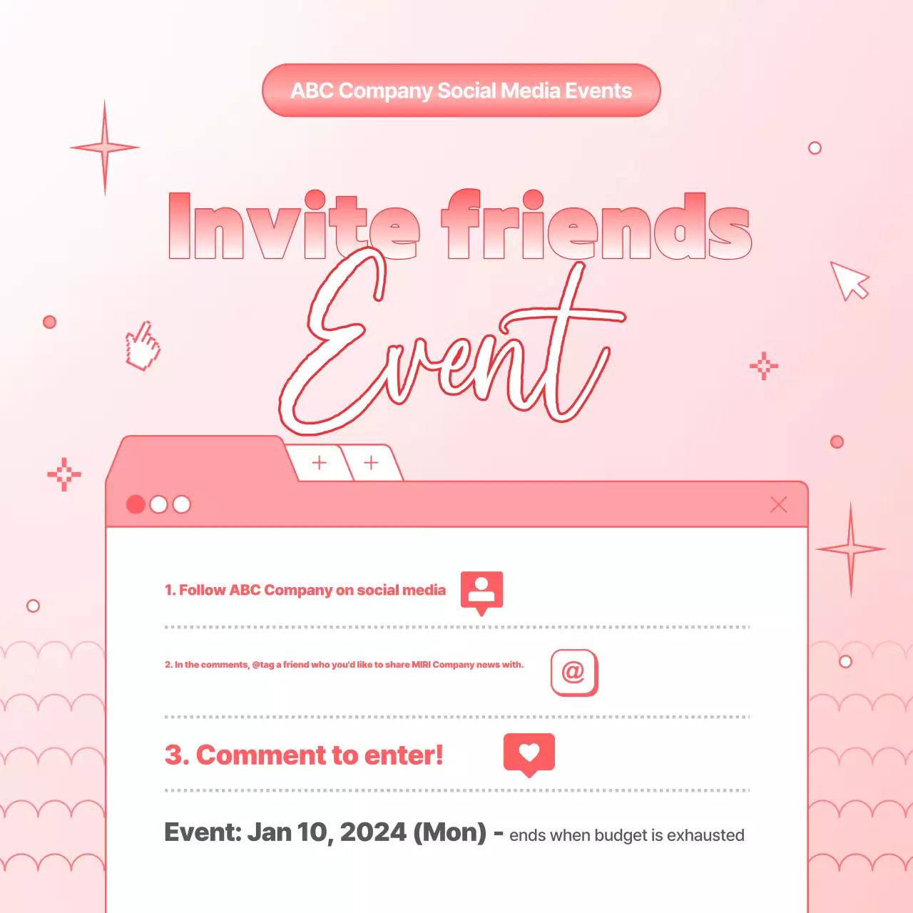 Pink Trendy Promotion Social Media Post