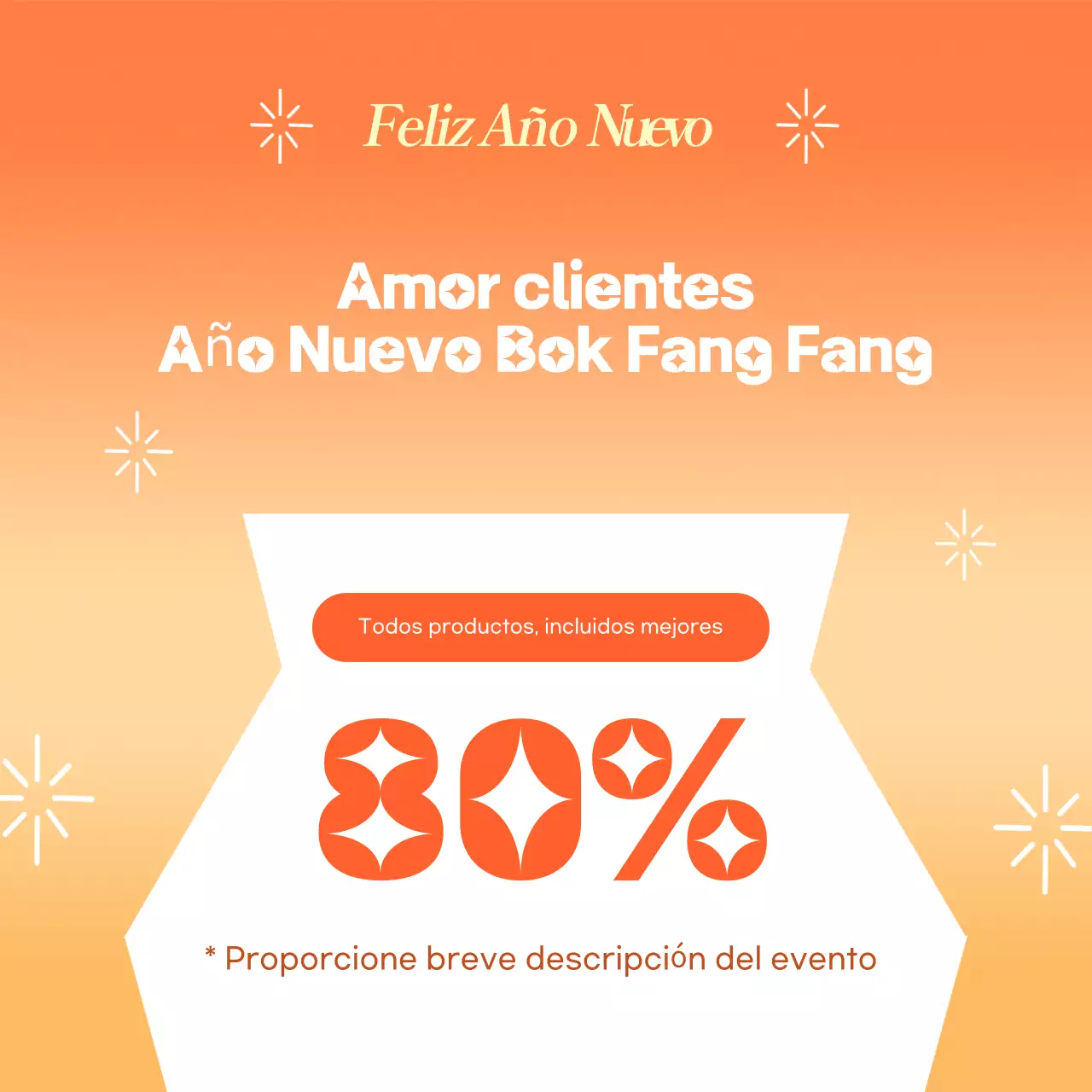 Evento naranja de Año Nuevo por defecto