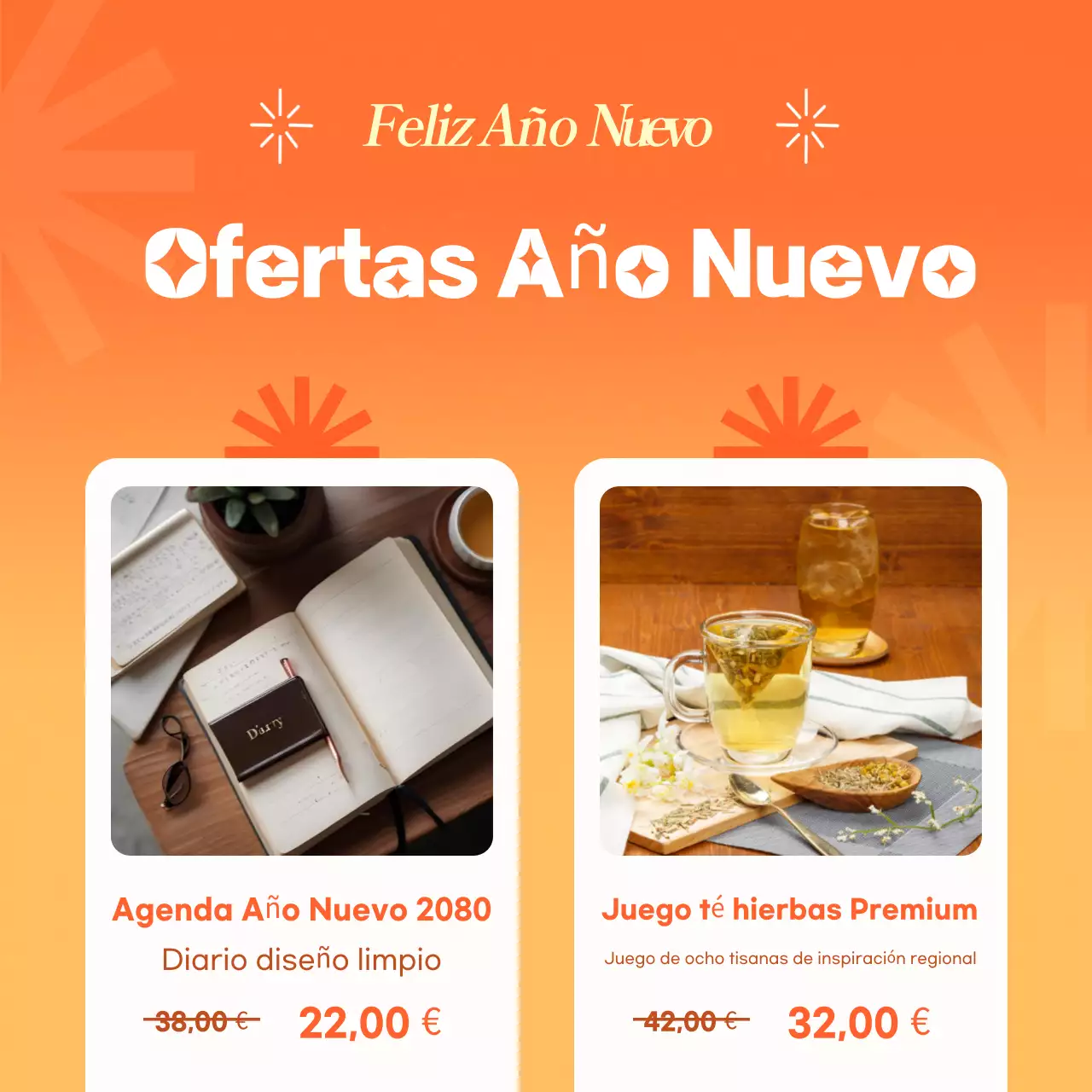 Evento naranja de Año Nuevo por defecto