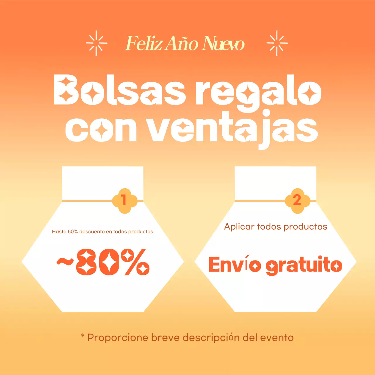 Evento naranja de Año Nuevo por defecto