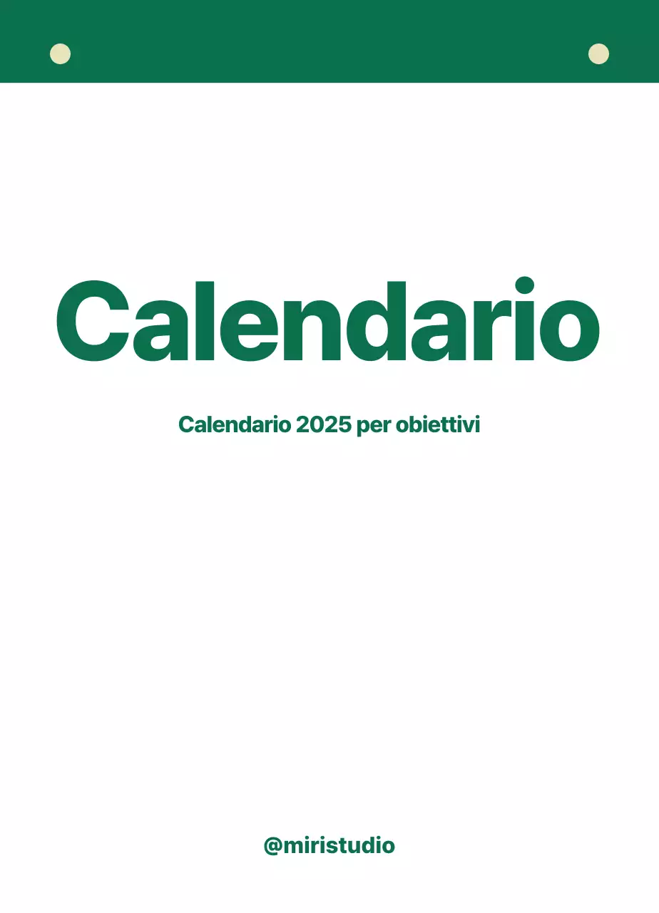 Calendario ordinato Pianificazione Traguardo