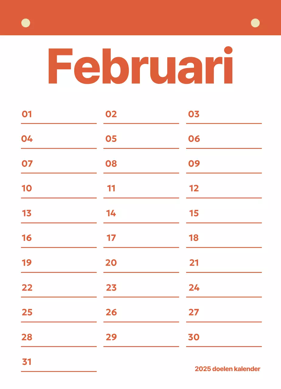 Nette kalender planning doelen tracker