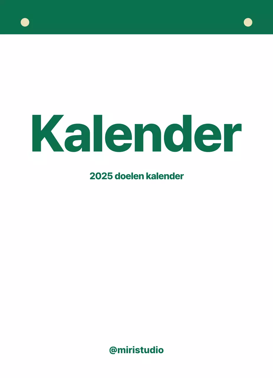 Nette kalender planning doelen tracker
