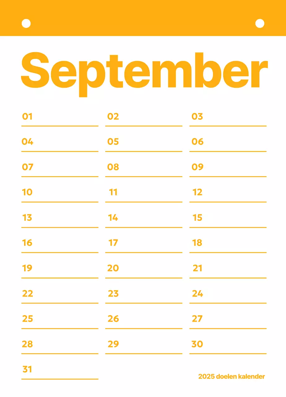 Nette kalender planning doelen tracker