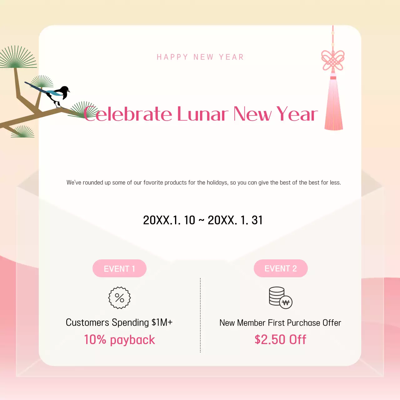 Carrossel de Instagram para promoção de feriados elegantes e rosa