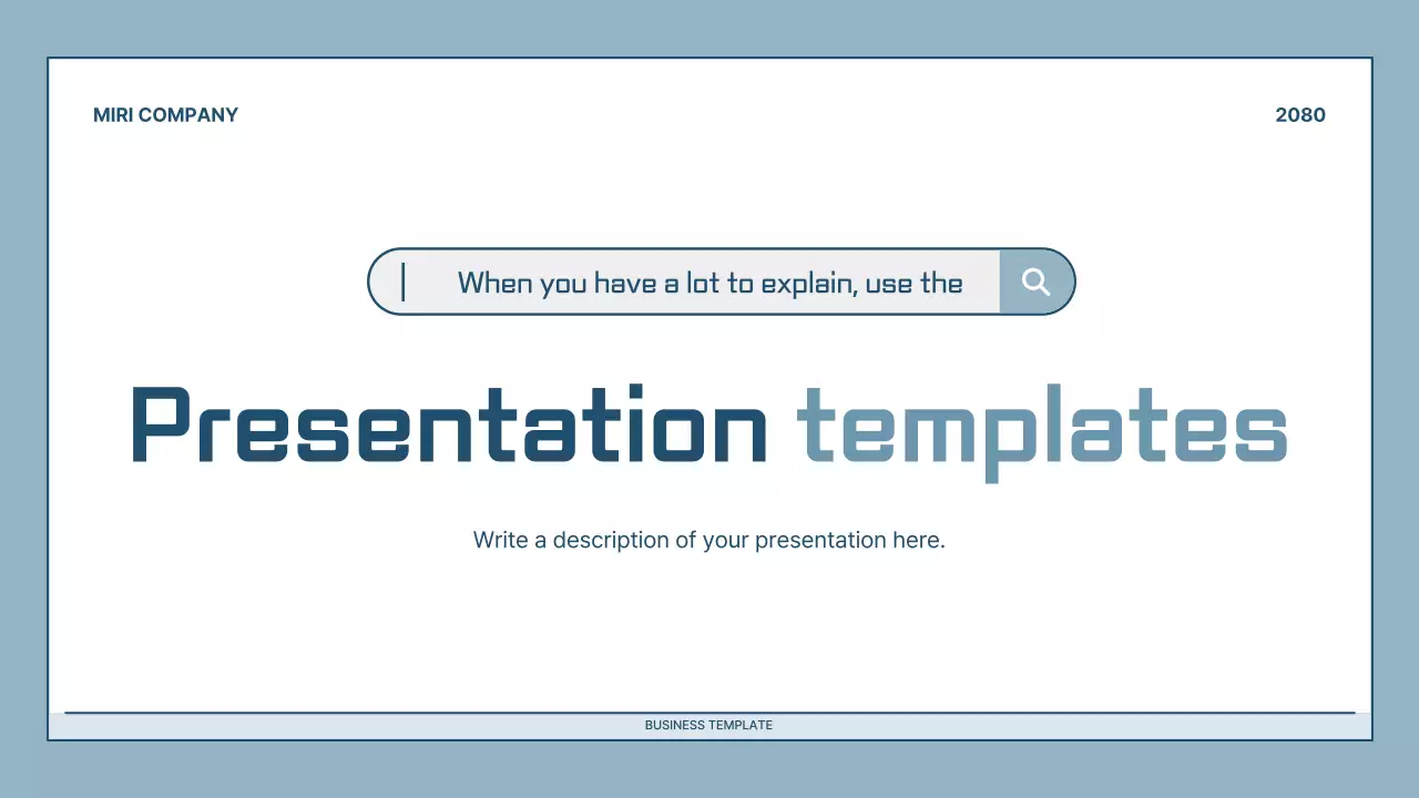 Apresentação de modelo simples azul