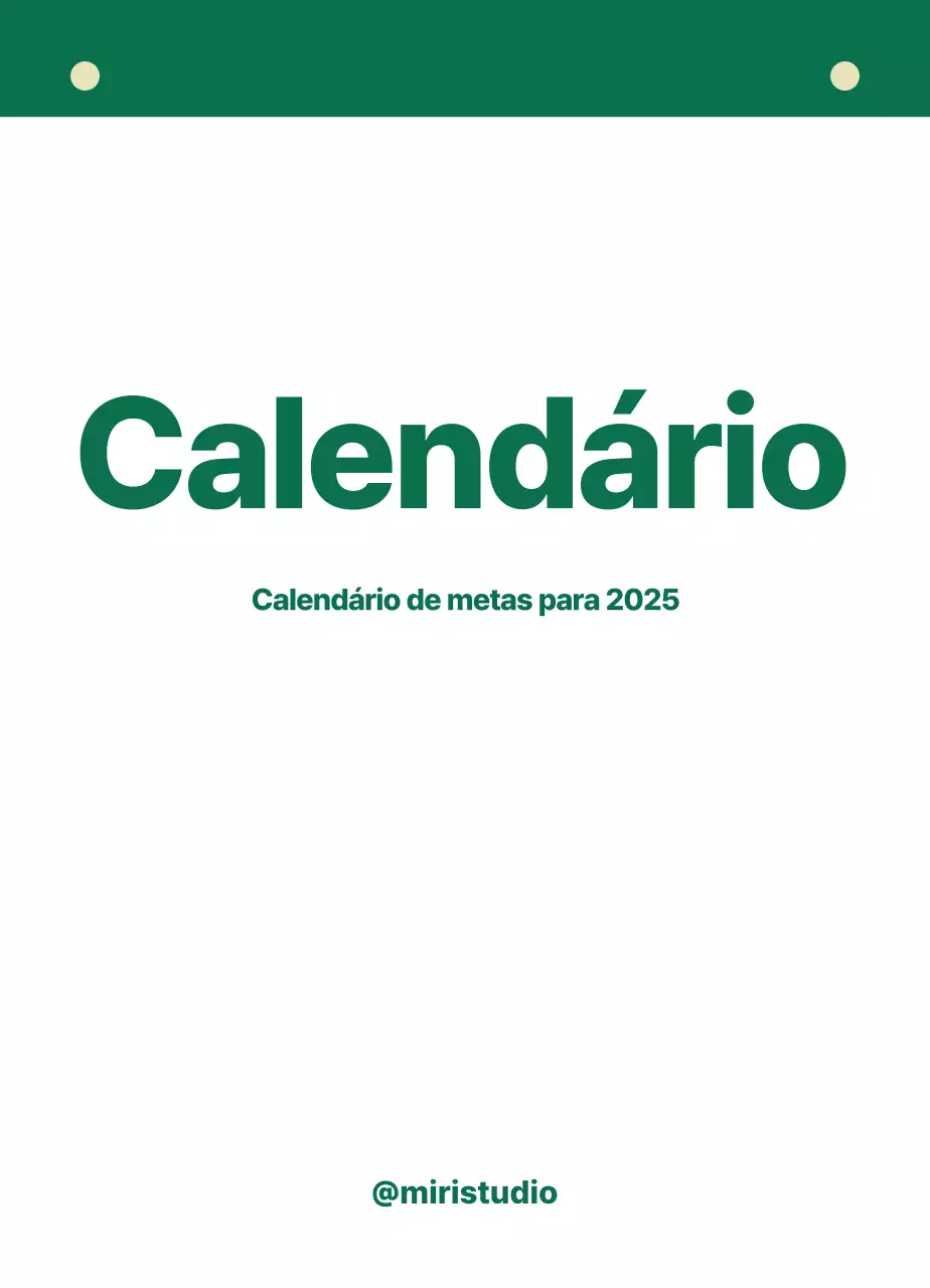 Calendário elegante Planeamento e seguimento de objectivos