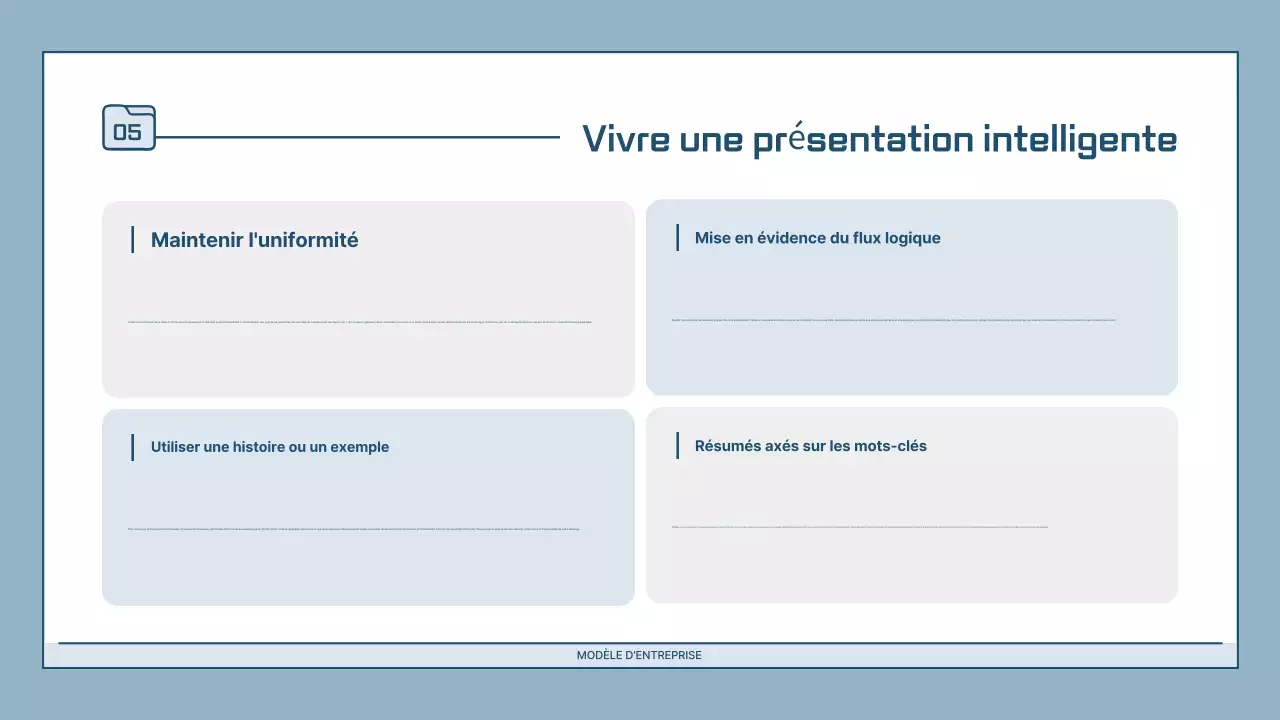 Description de la présentation moderne bleu clair