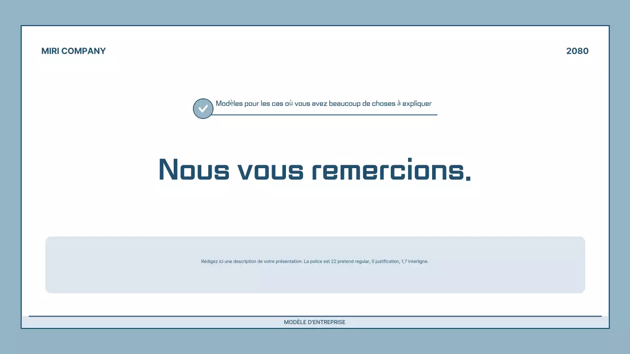 Description de la présentation moderne bleu clair