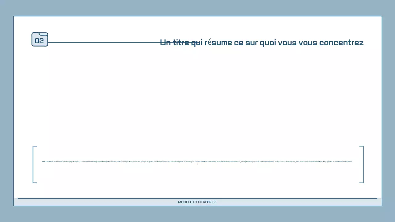 Description de la présentation moderne bleu clair