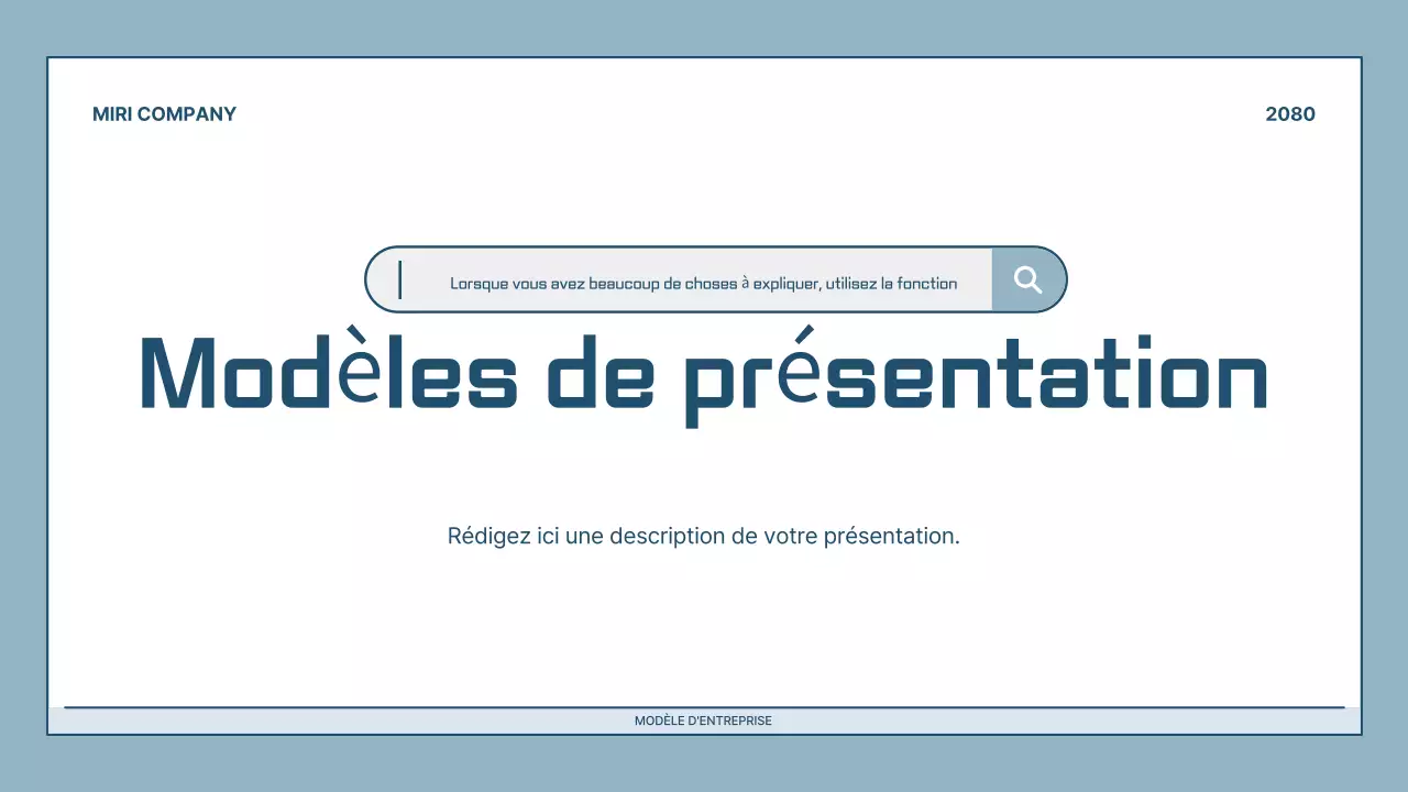 Description de la présentation moderne bleu clair