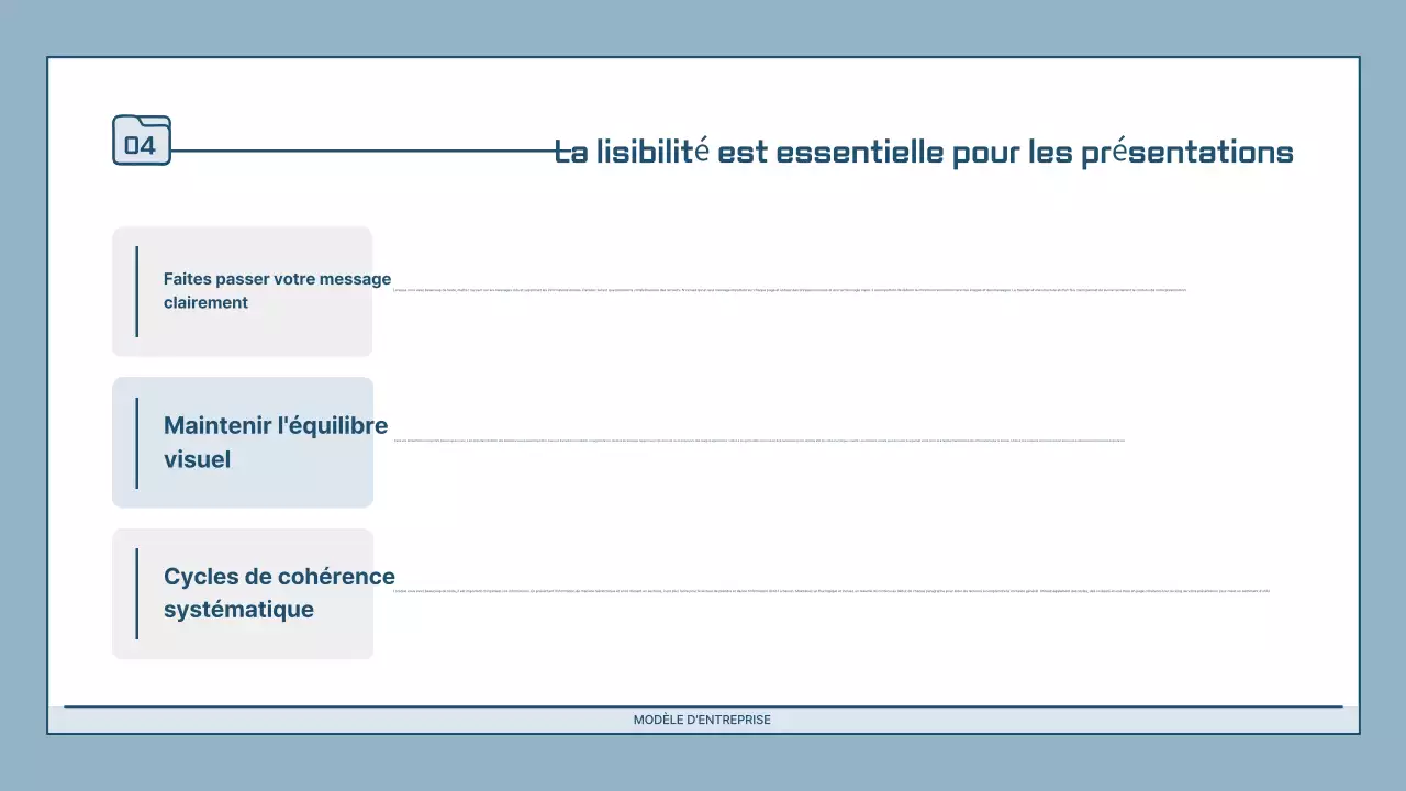 Description de la présentation moderne bleu clair