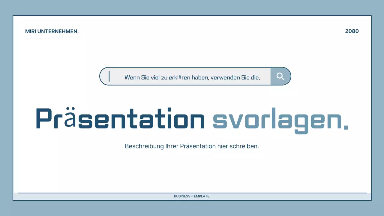 Hellblaue moderne Präsentation Beschreibung