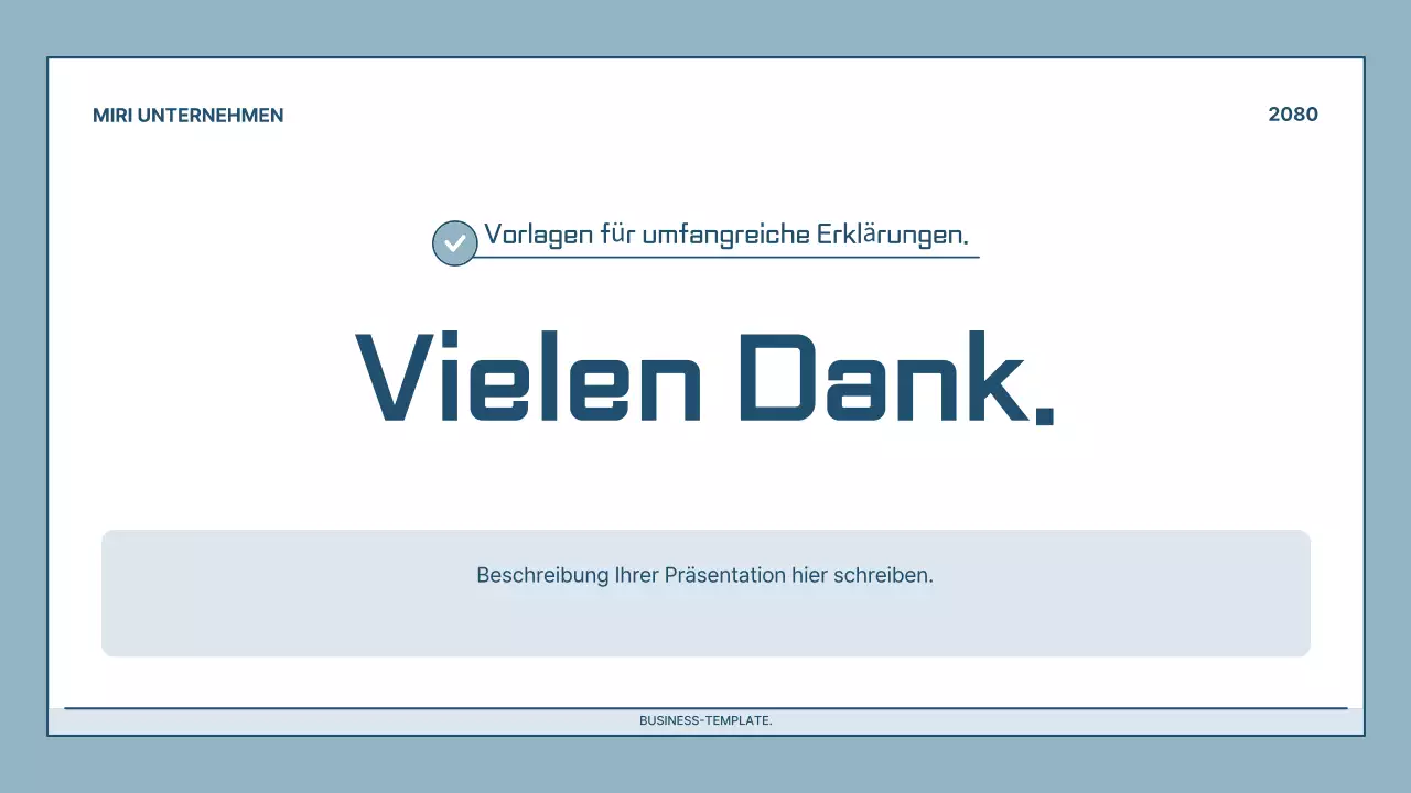 Hellblaue moderne Präsentation Beschreibung