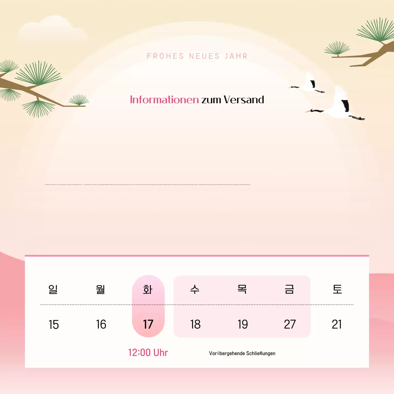 Rosa und gelbe traditionelle chinesische Neujahrsgeschenke Post