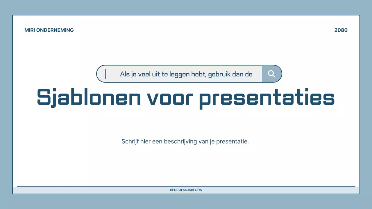 Lichtblauwe moderne presentatie beschrijving