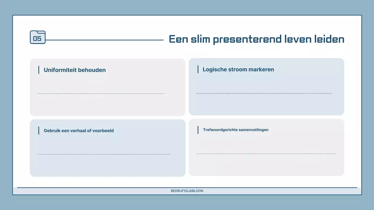 Lichtblauwe moderne presentatie beschrijving