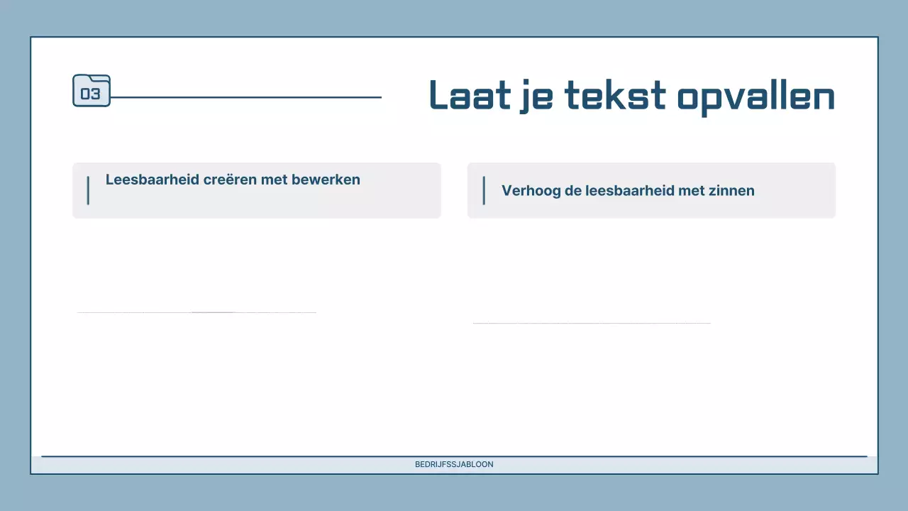 Lichtblauwe moderne presentatie beschrijving