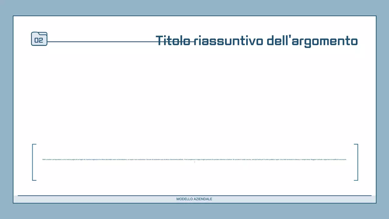 Descrizione della presentazione moderna in azzurro