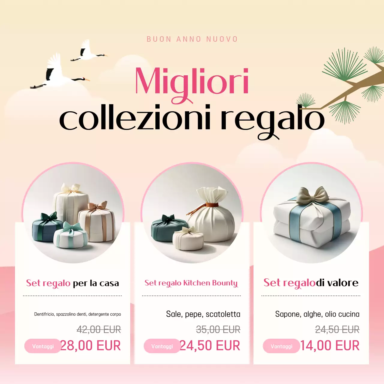 Regali tradizionali rosa e gialli per il Capodanno cinese