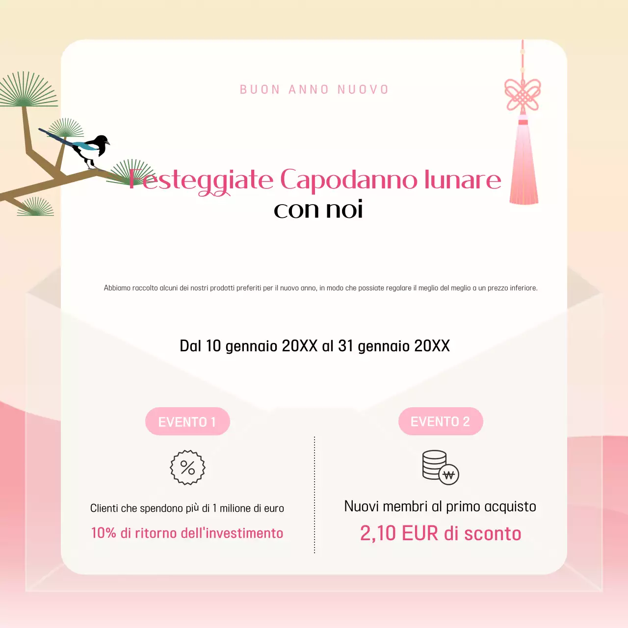 Regali tradizionali rosa e gialli per il Capodanno cinese