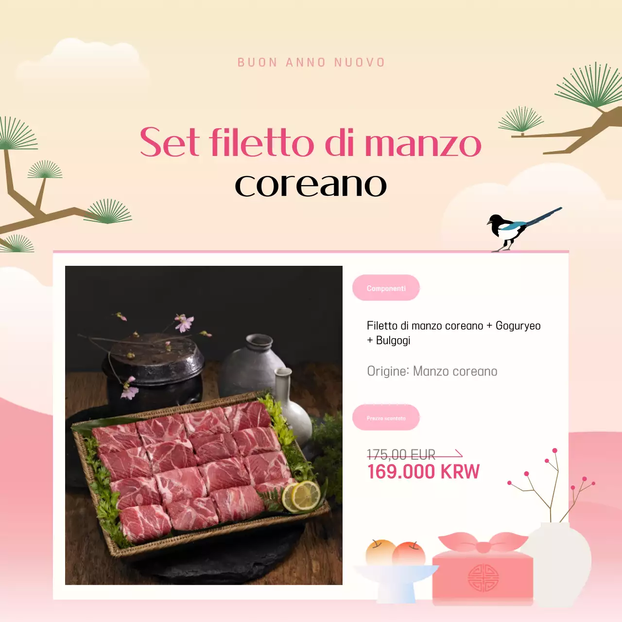 Regali tradizionali rosa e gialli per il Capodanno cinese