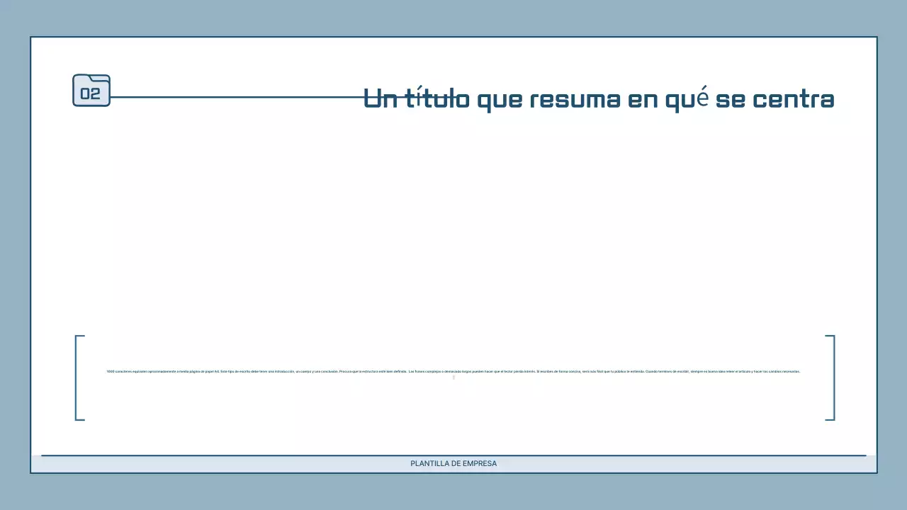 Descripción de la presentación moderna en azul claro