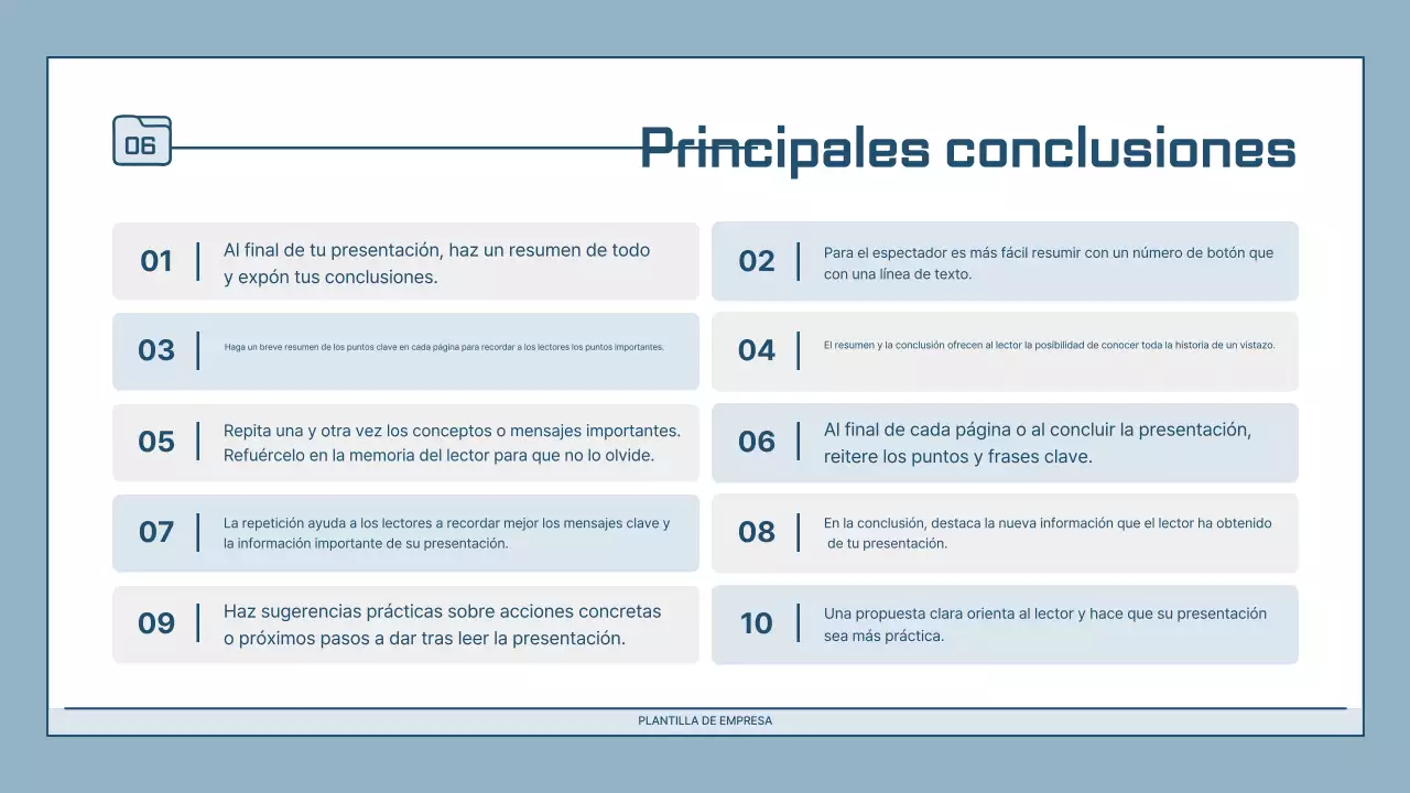 Descripción de la presentación moderna en azul claro