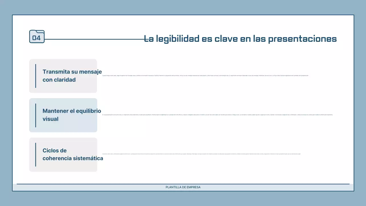 Descripción de la presentación moderna en azul claro