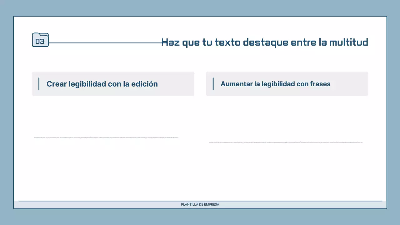 Descripción de la presentación moderna en azul claro