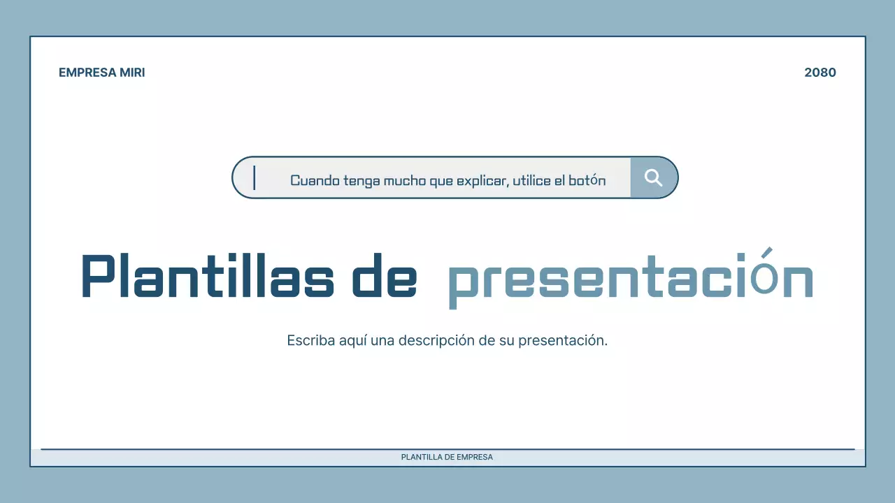 Descripción de la presentación moderna en azul claro