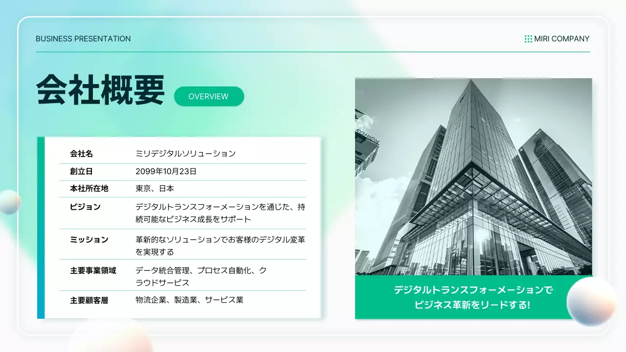 緑 モダン ビジネス プレゼンテーション