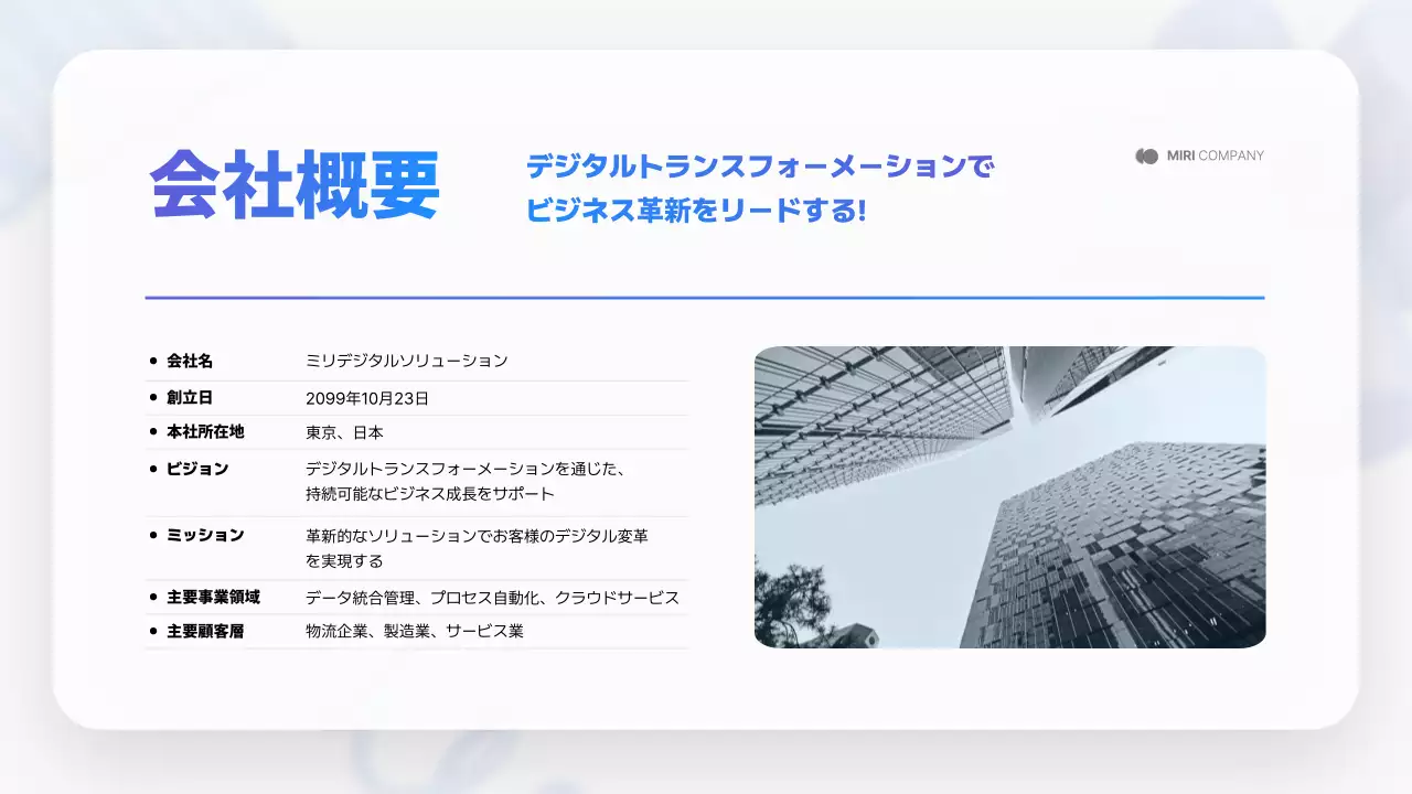 青 モダン デジタル プレゼンテーション